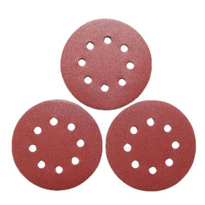 China Paint 6 Inch 8 Hole Garnet Sandpaper With Hook And Loop for sale