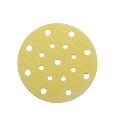 China Polisher For Metal Wholesale 6 Inch 17 Hole Gold Sandpaper With Hook And Loop For Polishing for sale