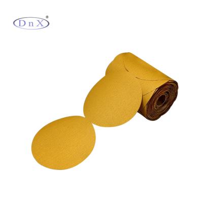 China Long duration ; Inch 150mm PSA Abrasive 6 DnX High Performance Industrial Sandpaper Roll Gold Sanding Disc With 100 Pcs Polishing For Automotive Wood for sale