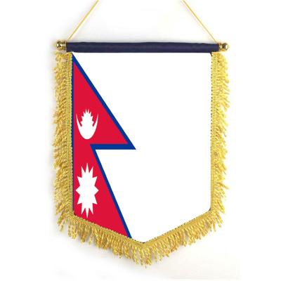 China Health Care Institutes High Quality Premium International Sun Events Tassels Sports Pennants Football Satin Material FlagFlag Exchange for sale