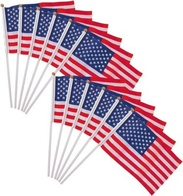 China Cheap Health Care Institutes Sun Custom All National Country Flags Mini Country Digital Printing 12 x 18 Small American Waving Handheld Flags for sale