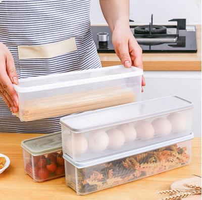 China Freshness Keeping Kitchen Accessories Retangular Plastic Food Box Retangular Food Box Plastic Spaghetti Noodle Pasta Cereal Storage Box Organizer Bins for sale