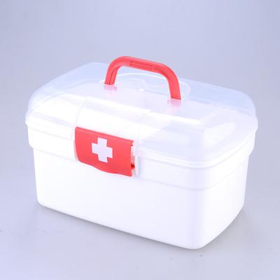 China Stocked Transparent waterproof first aid box with lock first aid household medicine container storage box for sale