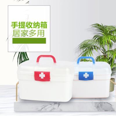 China Universal Plastic Home Medicine Pill Tool Storage First Aid Stocked Plastic Case With Handle Medicine Cabinet Plastic Organizer for sale