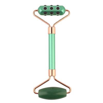 China Blood Vessels Removal 3D Germanium Wholesale Stainless Steel Metal Natural Jade Facial Massage Roller for sale