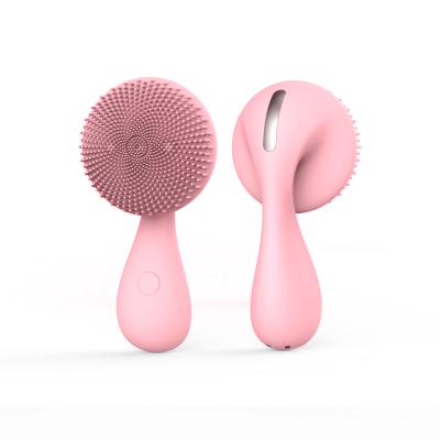 China Acne Treatment Waterproof Pore Silicone Electric Vibration Silicone Electric Facial Massager Cordless Filling Cleansing Brush for sale