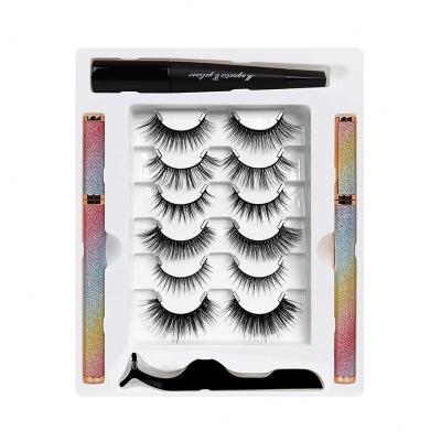 China 6pairs Box Wholesale Glueless Square Magnet Free Magnetic Eyelashes Different Best Sellers for sale