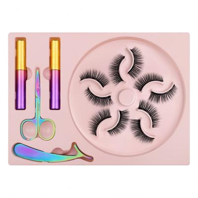 China Wholesale China Natural Supplier Fashionable Waterproof Magnetic Eyelashes Set in Small Package for sale