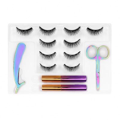 China Reasonable Price Best Selling Natural Private Label Natural Magnetic Lashes Eyelash Set With Packaging for sale