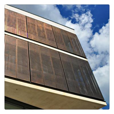 China Modern sky bule perforated aluminum exterior screen panel for sale