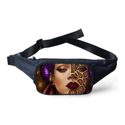 China TD Custom Girls Water Proof Magic Logo Fanny Packs Women Black African Waist Packs Ladies Bags Females Waist Bag Money Bag With Zipper for sale