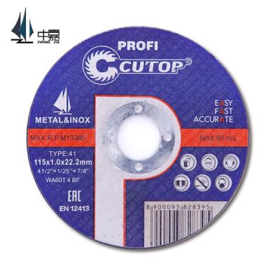 China Sharper With Long Life CUTOP 4.5 Stainless Steel Cutting Wheel 115 & 115 Inch Wheel Stainless Steel Cutting Disc for sale