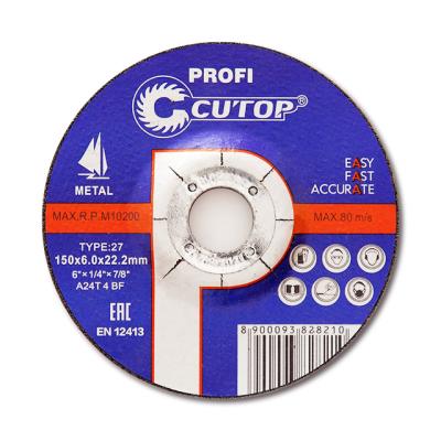 China High quality/long life CUTOP 6 inch grinding wheel for metal and stainless steel for sale