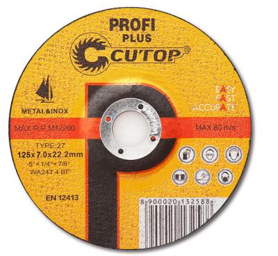 China High Quality / Long Life CUTOP Tools Disc 125mm Grinding Wheels For 302 And 304 Inox And Metal for sale