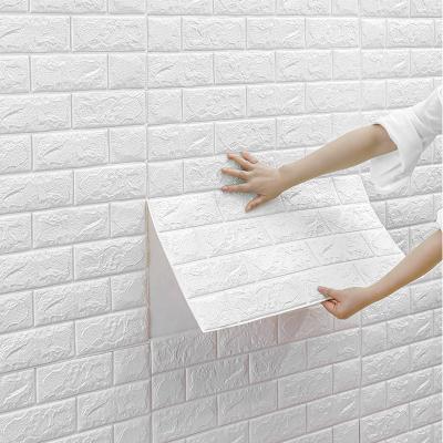 China Moistureprooof Waterproof Self Adhesive Wall Tiles Wholesale Home Decoration Moisture Proof Wall Paper Brick 3D Foam Anti-collision Wallpaper for sale