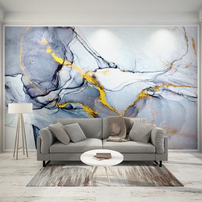 China Waterproof+ECO-Friendly TV Support Wallpaper Background Wall Decorative Wall Mural Custom Gold Foil Smoke Abstract Wall Painting for sale