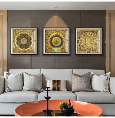 China Environmental Chinese Hotel Decorative Painting Home Living Room Wall Thangka Materials Acrylic Painting for sale