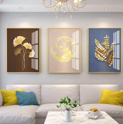 China Environmental materials wholesale crystal painting Nordic living room diamond porcelain interior home decoration paintings for sale