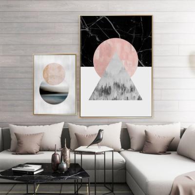 China Modern Abstract Wall Art Framed Environmental Materials Style Canvas Painting For Living Room Main-wall Picture for sale