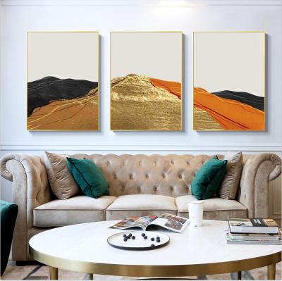 China Environmental materials view hang large-scale wall art home decoration abstract art painting orange jinshan for sale