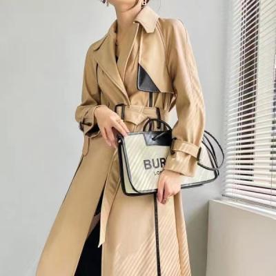 China Italy jackets women newest design waterproof spring and autumn new classic long ladies fabric waterprooftrench coat for sale