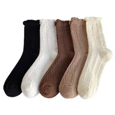 China Newest Design Antibacterial Hot Selling Women's High Quality Cotton Socks Ladies Autumn Winter London Slouchy Socks for sale