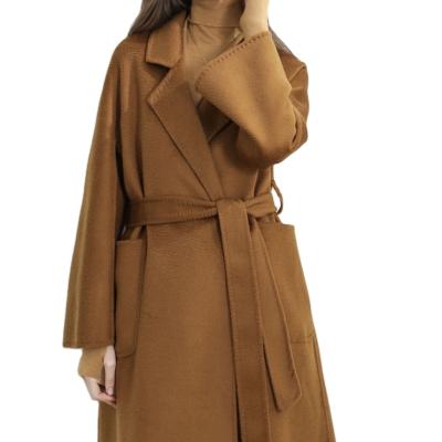 China Europe Breathable Hot Selling High Quality Luxury Ladies Tailored Classic Long Woolen Coat Cashmere Wool Coat Women for sale