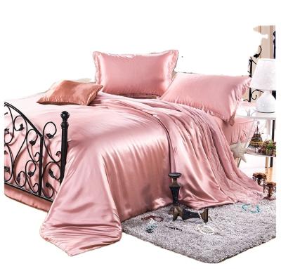 China Luxury Non-Toxic Customizes Pure 100% Mulberry Silk 19MM Bed Sheets With Pillowcases 4pcs Silk Bedding Set for sale