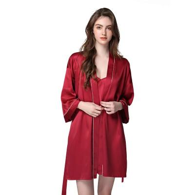 China Wholesale High Quality Breathable Ladies Split Luxury Sexy Silk Sleepwear 100% Silk Pajamas Two Piece Set For Women for sale