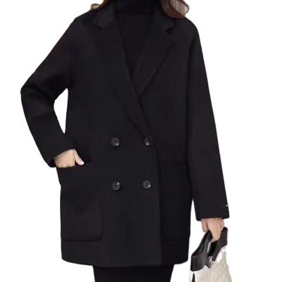 China High Quality Hot Selling Custom Black Anti-wrinkle Winter Wool Cashmere Coat for sale