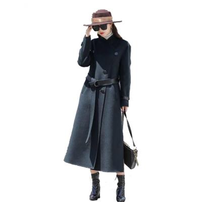 China promotional good quality trend 100% two Tone Luxury Cashmere Women Anti-wrinkle Coat for sale