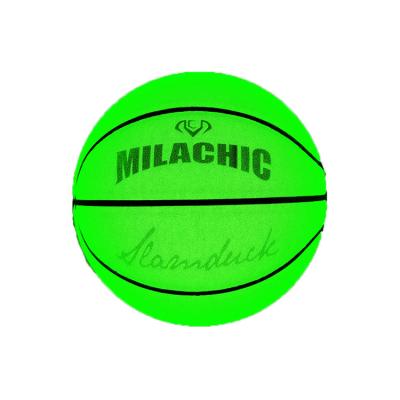 China Wear-resistant holographic reflective luminous fluorescent green basketball fresh NO.7 basketball for sale