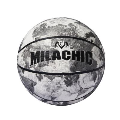 China Factory Price Wear Resistant Custom Logo Ink-Dyed Black Luminous Fluorescent Basketball for sale