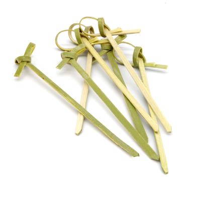 China Disposable Decorative Fruit Picks Bamboo Skewer Made A Bamboo Skewer Knot Loop for sale