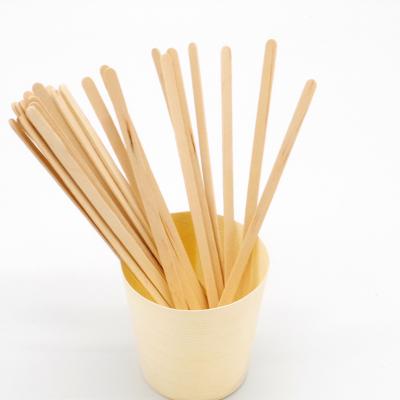 China Sustainable Direct Natural Birch Plant Coffee Agitator Wooden Coffee Stick for sale