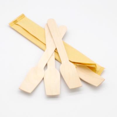 China Custom New Design Eco Friendly Food Spoon Fork Knife Set Disposable Wooden Cutlery for sale