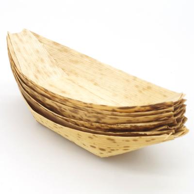 China Disposable Leaf Japanese Sushi Food Boat Bamboo Wooden Japanese Boat for sale