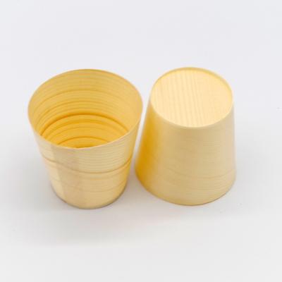 China Fashionable Natural Wooden Ice Cream Cup Disposable Pine Cup Holder Wood for sale