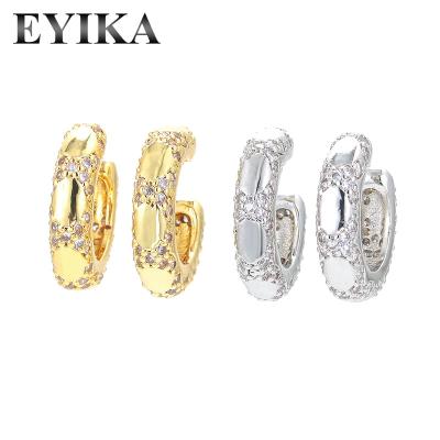 China TRENDY Classic Style 18K Gold Plated Cubic Zircon Stud Earrings Cut Earrings For Women Jewelry Wholesale for sale