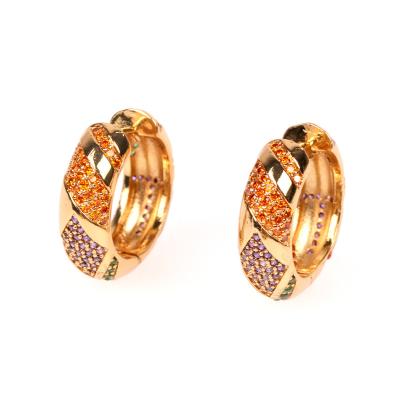 China Wholesale EYIKA CLASSIC Fashion 18K Gold Pleated Women Ring Stud Earrings for sale