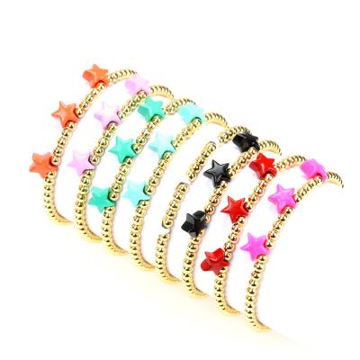 China FASHION Trendy Star Metal Beads Necklace Bracelet Gold Plated Jewelry Set For Women Fashion Enamel Jewelry Wholesale for sale