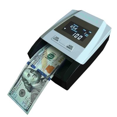 China USD/EURO/British/Swiss Pound Franc and R100A US Dollar in 4 Orientation Mini Euro USD Cash Counting UV Light Currency Banknote Counting Machine Fake Money Detector for sale