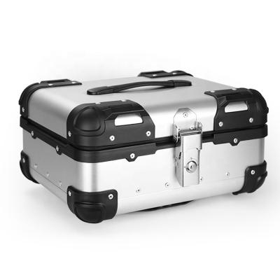 China 22L F2-MOTO Motorcycle Waterproof Silver High Quality Aluminum Top White Motorcycle Case Top Box for sale