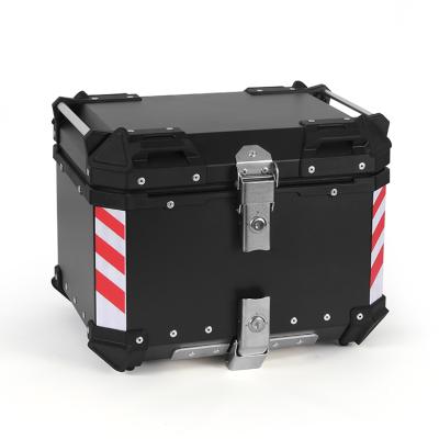 China 55L F2-MOTO Waterproof Black Angled Design Aluminum Top Box Box Motorcycle For Delivery for sale