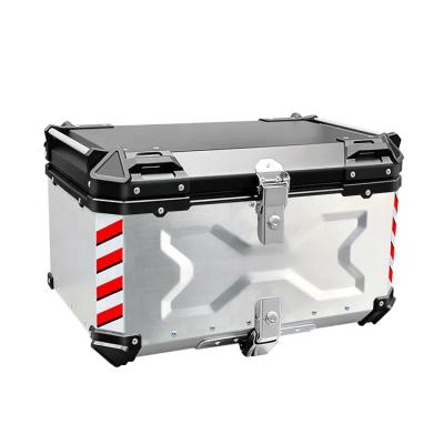 China 65L Silver+Black X Design F2-MOTO Motorcycle Waterproof Trunk Aluminum Top Tail Box Motorcycle for sale