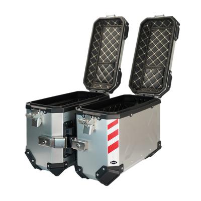 China 36L F2-MOTO Waterproof Silver Delivery Tail Box Motorcycle Side Box Aluminum Saddle Bags for sale