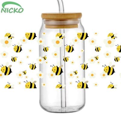 China Nicko Ready To Transfer Bee Butterfly Dinosaur Flower DTF Mug Wrap UV Transfer Paper for Mugs Coffee Mugs Tumblers for sale