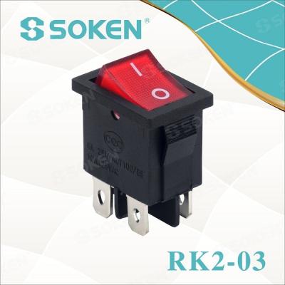 China ON-OFF / DPST illuminated rocker switch Soken dpst power on-off rocker switch / kcd4 with light indicator for sale