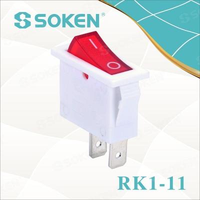 China kema appliances RK1-11 CQC 16a 250vac t100/55 UL 12V 24V black and white rocker switch electrical on-off/lamp switch for sale