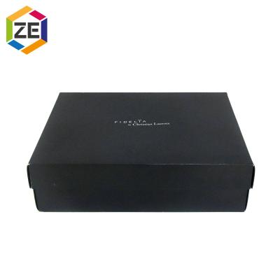 China Recyclable Black Cardboard Custom Printed Paper Packaging Gift Box For Dress for sale